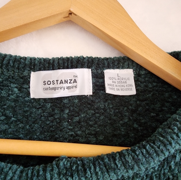 Vintage Crewneck Sweater Emerald Green - Picture 4 of 6